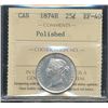 Image 1 : 1874H 25¢ ICCS EF40.  Designated as polished.