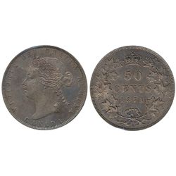 1871H 50¢ ICCS MS63.  Intense gold and red shades over lustre.  Superb choice with a sharp strike an