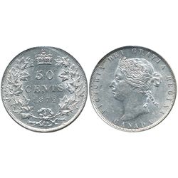 1872H 50¢ ICCS AU50.  Strong lustre for grade.