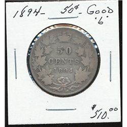 1894 50¢ G+.  Key date,