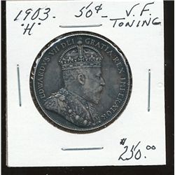 1903H 50¢ VF.  Darker greyish tones.