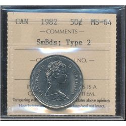 1982 50¢ SmBds Type 2 ICCS MS64.