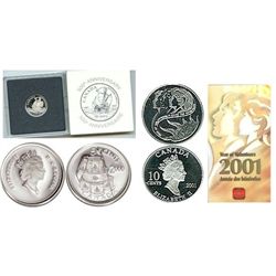 RCM Lot;  includes Proof Five Cents, 2000 Voltiguers, 2001 RCM, 1952-2002, 1944-2004 & 1945-2005 Com