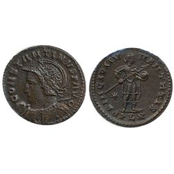 Roman Imperial Coinage; Constantine the Great Follis. Obv: CONSTANTINVS P AV-G; Rev: PRINCIPIA IV-VE