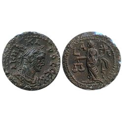 Roman Provincial Coinage - Carus Tetradrachm. Dikaiosyne Year 1, M4660. Alexandria EF for grade.