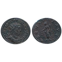Roman Imperial Coinage; Carinus Antoninianus. Obv: IMP C M AVR CARINVS AVG; Rev: AEQVITAS AVGG. AEQV