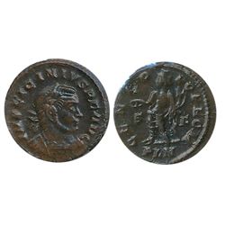 Roman Imperial Coinage; Licinius I Follis. Obv: IMP LICINIVS P F AVG; Rev: GENIO - POP ROM. Genius s