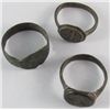 Image 1 : Ancient Roman Signet Rings with radiant cross.  Lot of 3 rings all with different design type crosse