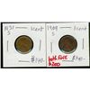 Image 1 : USA Cent Lot;  includes 1909S & 1931S.  Lot of 2 coins both Fine.