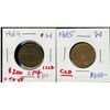 Image 1 : USA  1864 2¢ & 1865.  Lot of 2 coins F to VF.