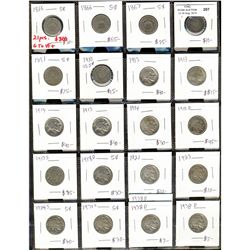 USA Five Cent Lot;  includes 1866(2), 1867, 1883, 1891, 1910, 1913(4), 1914, 1915D, 1917S, 1918D, 19