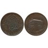 Image 1 : Breton 523 LC-11A2, One Penny Bank Token, Sideview.  Chocolate Brown XF issue.