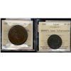 Image 1 : Breton 528 PC-4 &997 Lees 2.  Lot of 2 coins both ICCS graded EF45 and VF20 respectively with Lees 2