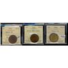 Image 1 : Breton 574,582 Copper & 587 ICCS MS60.  Lot of 3 examples.