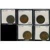 Image 1 : Breton 917 PE-5A, PE-5B1, PE-6A1, PE-9A & PE-9B.  Lot of 5 tokens VG to VF for grades.