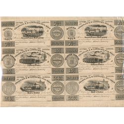 Champlain & St. Lawrence Rail Road; 1837 uncut remainder sheet.