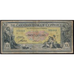 The Canadian Bank of Commerce;  1917 $20 #351444 CH-75-16-04-20a.  Fine for grade.