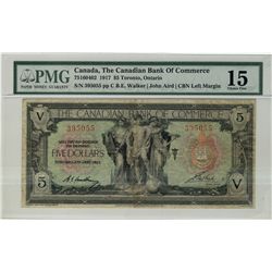 The Canadian Bank of Commerce; 1917 $5 #395055 CH-75-16-04-02 PMG F15