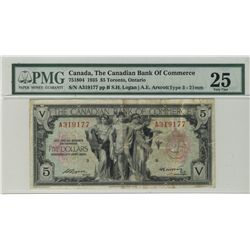 The Canadian Bank of Commerce; 1935 $5 #A319177 CH-75-18-04 PMG VF25,  Erasure.