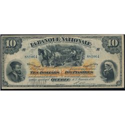 La Banque Canadienne Nationale; 1897 $10 #881064 CH-510-20-08, PMG VF25.
