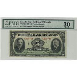 Imperial Bank of Canada; 1939 $5 #E055714 CH-375-24-02 PMG VF30.