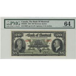 The Bank of Montreal; 1938 $20 #50097 CH-505-62-06 PMG UNC64.