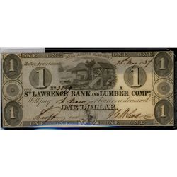 The St. Lawrence Bank and Lumber Company; 1837 $1 #3899 CH-665-10-02.  Original AU issue.