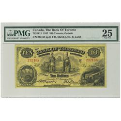 The Bank of Toronto; 1937 $10 #232168 CH-715-24-12 PMG VF25.