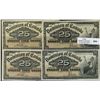 Image 1 : 1900 25¢ Shinplaster DC-15b(2) & DC-15(c(2).  Lot of 4 nice notes VF to EF.