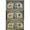 Image 1 : 1923 25¢ Shinplasters DC-24c(2) & DC-24d.  Lot of 3 notes VF to EF.
