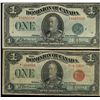 Image 1 : 1923 $1 DC-25b #F-636966 & DC-25J #C1695559.  Lot of 2 notes with minor issues Fine to VF.