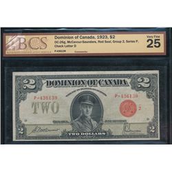 1923 $2 DC-26g #P436139, BCS VF25.