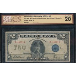 1923 $2 DC-26h #R442711, BCS VF20.