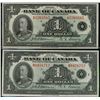 Image 1 : 1935 $1 BC-1a #A5263585 & BC-1b #B0458712.  Lot of 2 sharp AU/AU+ issues.