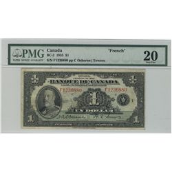 1935 $1 BC-2 #F1230880 PMG VF20.