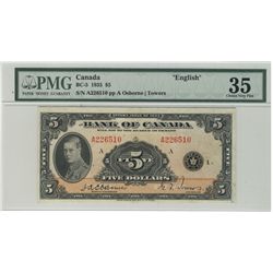 1935 $5 BC-5 #A226510 PMG VF35 .