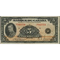 1935 $5 BC-6 #F043754.  Abt VF issue.