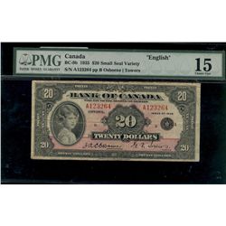 1935 $20 BC-9b #A123264, PMG CH F15. Designated with split.