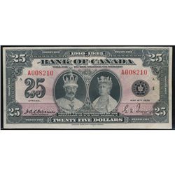 1935 $25 BC-11 #A008210.  Scarce VF issue.  A few minor internal pinholes.