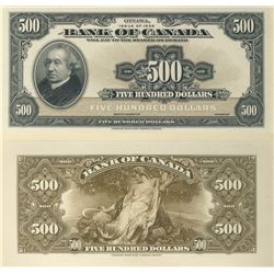 1935 $500 BC-17FP Front Proof PMG Superb Gem UNC67EPQ. 1935 $500 BC-17BP Back Proof PMG Superb Gem U