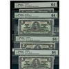 Image 1 : 1937 $1 BC-21d  T/N5084553 to 563. Lot of 11 consecutive notes, all PMG UNC64EPQ