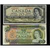 Image 1 : 1954 $20 BC-33a #AE1992427 & 1969 $20 BC-50aA  #*EH2601535.  Lot of 2 notes EF to AU.