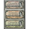 Image 1 : 1954 $20 BC-33b #BE9098333, $50 BC-34a & $100 BC-35a.  Lot of 3 notes both lightly pressed EF to EF+