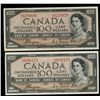 Image 1 : 1954 $100 BC-35a EF+ & VF+.  Lot of 2 notes.