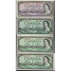 Image 1 : 1954 $1 BC-37aA #*AA0089463, BC-37bA #*HY, #*AF & $10 BC-40bA #*BD.  Lot of 4 AU to UNC replacement 