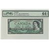 Image 1 : 1954 $1 BC-37aA #*AA0080392 PMG UNC64EPQ.