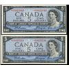 Image 1 : 1954 $5 BC-39aA #*AC0022049 & #0025534.  Lot of 2 notes both EF to AU.