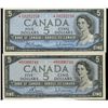 Image 1 : 1954 BC-39bA #VS0252216 & #*RX0306741.  Lot of 2 EF+ to AU notes.