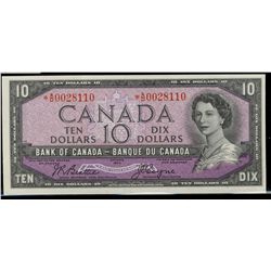 1954 $10 BC-40aA #*AD0028110.  Crisp UNC issue.