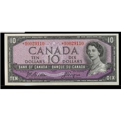 1954 $10 BC-40aA #*AD0029110.  Crisp UNC issue.